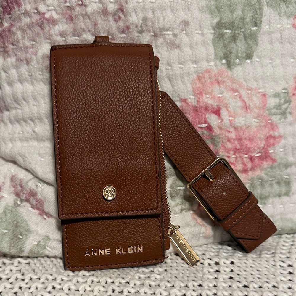 Anne Klein Cognac Leather Crossbody